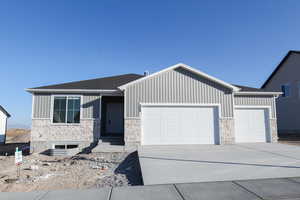 View of front of home with a garage