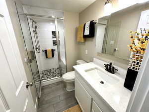 Third Bathroom Down Showing Granite Counter, Under Mount Sink and Oiled Bronze Faucet