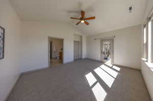 Primary bedroom with bathroom and closet