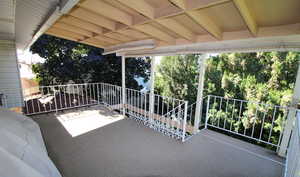 View of patio featuring a covered deck