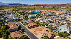 Drone / aerial view with a mountain view