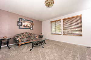 View of carpeted living room