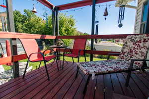 View of wooden deck