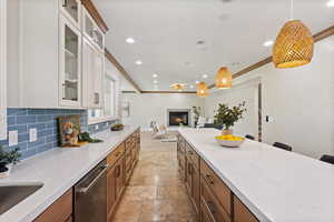 Kitchen open to large family and dining space