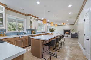 Beautiful spacious kitchen with an island that seats up to six