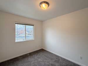 View of carpeted spare room