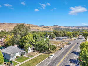 Aerial shot featuring a mountain view.