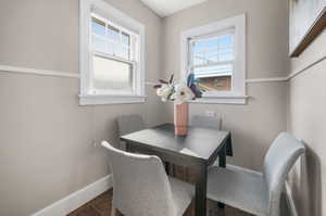 Eat-in kitchen nook.