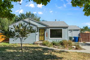 View of front of home with a front lawn