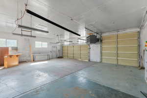 Interior of garage with heater