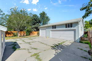 View of massive 4 car garage