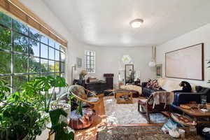 Living room featuring hardwood / wood-style flooring