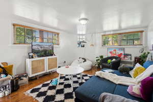 Living room featuring hardwood / wood-style floors