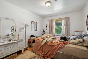 Bedroom with light wood-type flooring