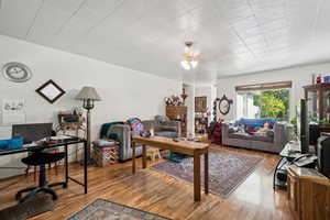 Living room featuring hardwood / wood-style floors