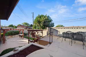 View of patio / terrace featuring a pergola