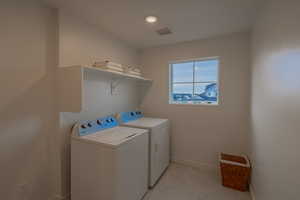 Upstairs Laundry with Included Washer & Dryer by Whirlpool!