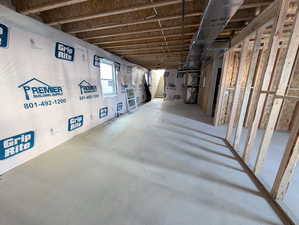 Unfinished basement with separate entrance - Photo of actual home progress