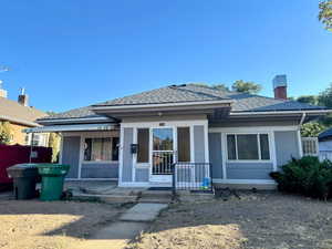 View of front facade with covered porch