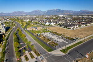 Aerial view featuring a mountain view