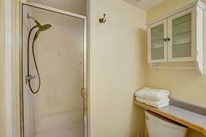 Bathroom with walk in shower and toilet