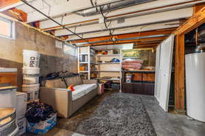 Basement with water heater