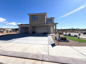 View of front of home with a garage