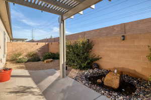 View of patio with a pergola