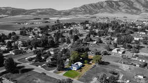 Drone / aerial view with a mountain view