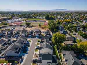 Bird's eye view with a mountain view