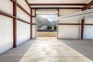 Garage with a mountain view