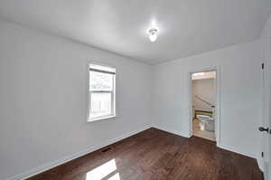 Main floor master bedroom with master bathroom.