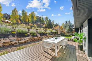 View of wooden deck