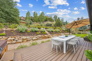 View of wooden deck