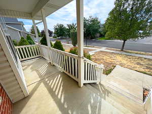 View of patio with a porch