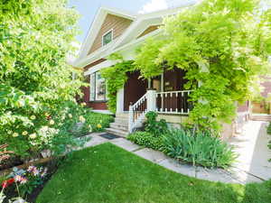 View of front of home with a porch