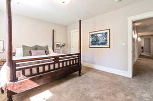 Bedroom with carpet floors