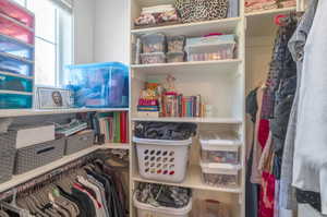 View of walk in closet