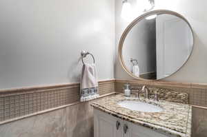 Bathroom featuring vanity