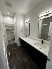 Primary bedroom bathroom prior to tenants.