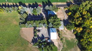 Aerial view with a rural view