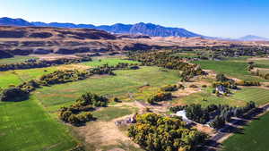 Bird's eye view with a rural view and a mountain view