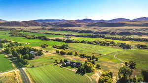 Bird's eye view with a mountain view and a rural view