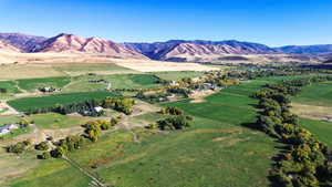 Bird's eye view with a mountain view and a rural view