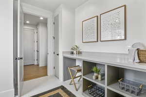 Hall featuring light hardwood / wood-style flooring