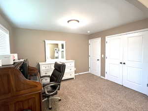 Flex space that could be a 4th bedroom.  The entry door and the closet are already finished!