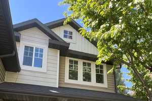 View of 2nd story exterior with eye catching architectural details