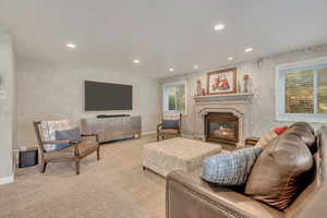 View of carpeted living room