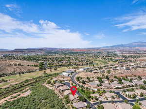 Birds eye view of property featuring a residential view and a mountain view