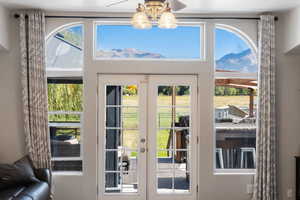 Doorway to outside featuring french doors